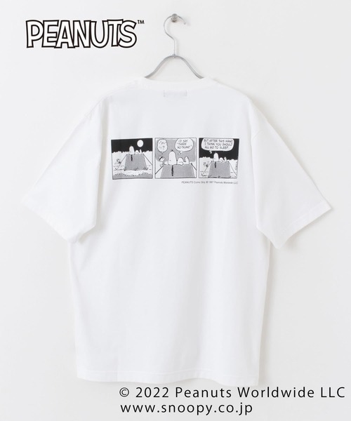 Uiscel（ユイセル）の「『PEANUTS(ピーナッツ)』オリジナルプリント USAコットンTシャツ B（Tシャツ/カットソー・メンズ・ホワイト/ブラック・MEDIUM/LARGE）」の8枚目の写真