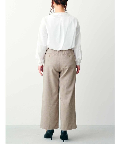 IEDIT(イディット)の「IEDIT スーツ屋さん監修 美脚がかなうリネン見えセミワイドパンツ〈リネンベージュ〉(スーツパンツ・レディース・ベージュ・MEDIUM/LARGE/X-LARGE/XX-LARGE)」の5枚目の写真