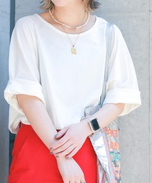 【汗じみ防止】ゆるっとUネックTシャツ