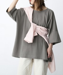 n'OrLABEL | 『汗ジミ防止ゆるっとUネックTシャツ』(Tシャツ/カットソー)