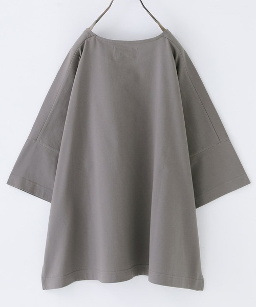 n'OrLABEL（ノアールレーベル）の「【機能素材】『ゆるっとUネックTシャツ』（Tシャツ/カットソー・レディース・モカ/ブルー/オフホワイト/ピンク/グリーン/ブラック/パープル/チャコール/オレンジ/ライトグリーン/ダークパープル・FREE）」の18枚目の写真