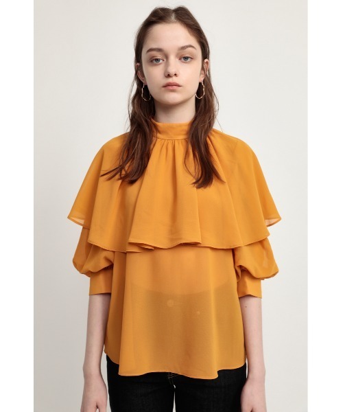 SLY（スライ）の「BACK RIBBON CAPE TOPS バック リボン ケープ 