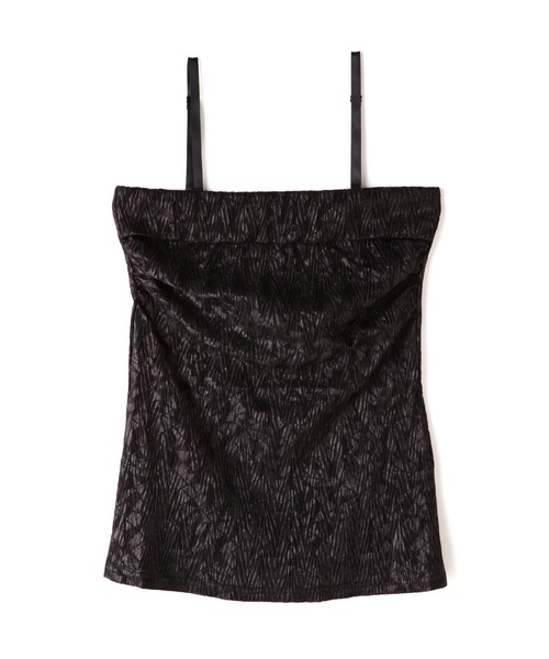 TORNADO MART(トルネードマート)の「【LADIES'】TORNADO MART∴プリーツ幾何エンボスキャミソール(キャミソール・レディース・ホワイト/パープル/ブラック・F)」の2枚目の写真