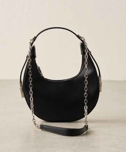 Lui's（ルイス）の「ワンハンドルムーンバッグ（ハンドバッグ・レディース・ブラック/ホワイト/グリーン系その他6・FREE）」の11枚目の写真