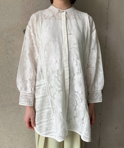 CAPRICIEUX LE'MAGE（カプリシューレマージュ）の「パネルレースシャツ（シャツ/ブラウス・レディース・ブラック/ホワイト・FREE）」の19枚目の写真