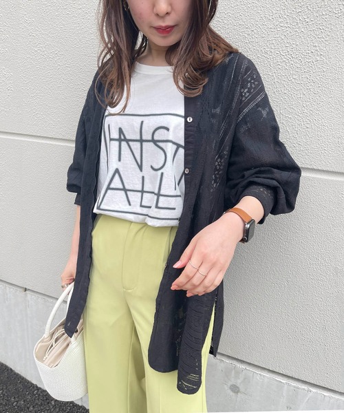 CAPRICIEUX LE'MAGE（カプリシューレマージュ）の「パネルレースシャツ（シャツ/ブラウス・レディース・ブラック/ホワイト・FREE）」の7枚目の写真