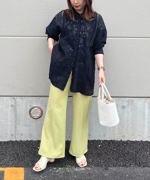 CAPRICIEUX LE'MAGE（カプリシューレマージュ）の「パネルレースシャツ（シャツ/ブラウス・レディース・ブラック/ホワイト・FREE）」の10枚目の写真