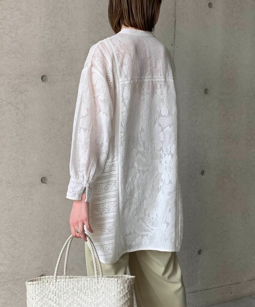 CAPRICIEUX LE'MAGE（カプリシューレマージュ）の「パネルレースシャツ（シャツ/ブラウス・レディース・ブラック/ホワイト・FREE）」の15枚目の写真