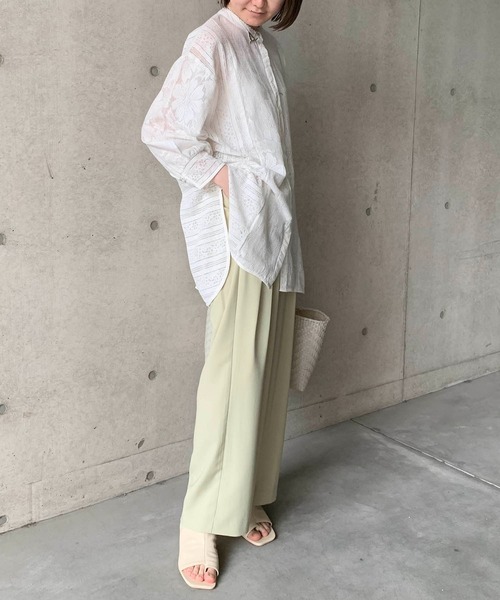 CAPRICIEUX LE'MAGE（カプリシューレマージュ）の「パネルレースシャツ（シャツ/ブラウス・レディース・ブラック/ホワイト・FREE）」の16枚目の写真