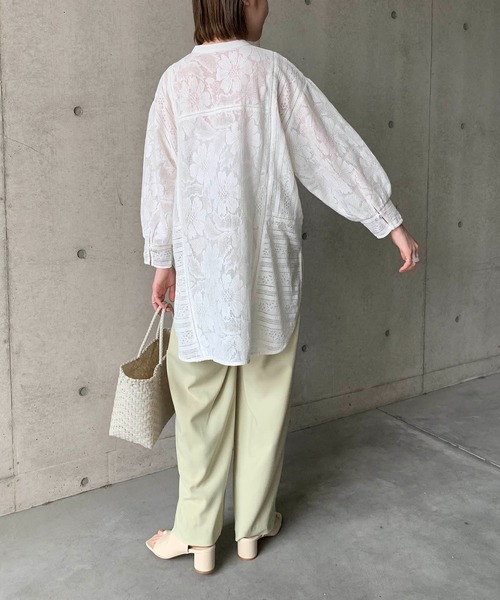 CAPRICIEUX LE'MAGE（カプリシューレマージュ）の「パネルレースシャツ（シャツ/ブラウス・レディース・ブラック/ホワイト・FREE）」の18枚目の写真