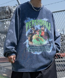 Perushu | ヴィンテージライクロックプリントロンT(Tシャツ/カットソー)