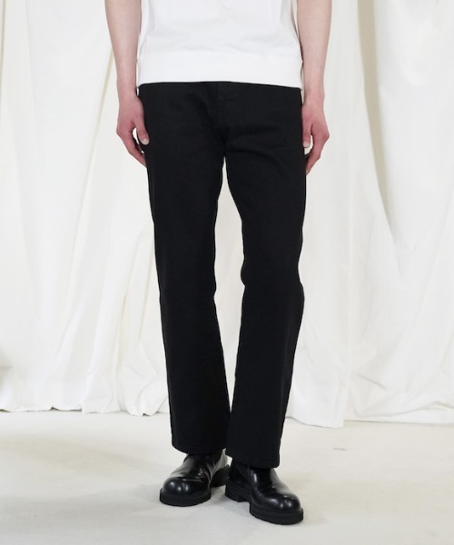 WhoWhat（フーワット）の「who what DENIM SLIM FLARE PANTS（デニムパンツ・メンズ・インディゴブルー/ブラック/White・M/S）」の3枚目の写真