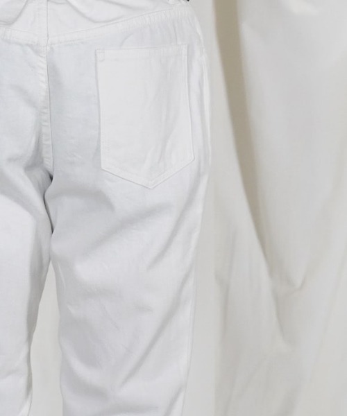 WhoWhat（フーワット）の「who what DENIM SLIM FLARE PANTS（デニムパンツ・メンズ・インディゴブルー/ブラック/White・M/S）」の7枚目の写真