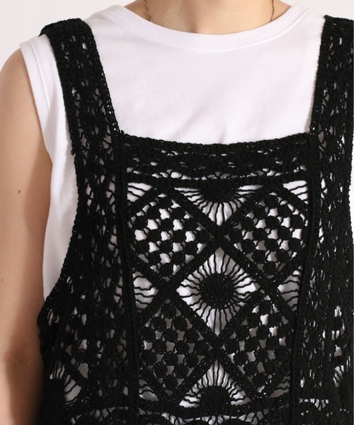 cepo（セポ）の「パッチワーククロシェワンピース　2WAY（ワンピース・レディース・オフホワイト/ブラック・M）」の8枚目の写真