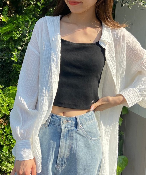 OLIVE des OLIVE（オリーブデオリーブ）の「ＯＬＶカップ付クロスインナー（キャミソール・レディース・ミント/ラベンダー/ブラック/ホワイト・FREE）」の10枚目の写真