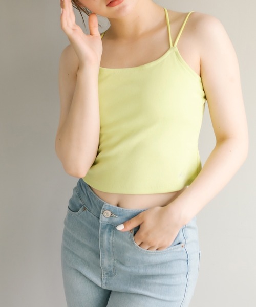 OLIVE des OLIVE（オリーブデオリーブ）の「ＯＬＶカップ付クロスインナー（キャミソール・レディース・ミント/ラベンダー/ブラック/ホワイト・FREE）」の11枚目の写真