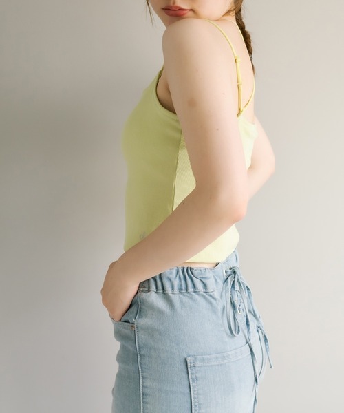 OLIVE des OLIVE（オリーブデオリーブ）の「ＯＬＶカップ付クロスインナー（キャミソール・レディース・ミント/ラベンダー/ブラック/ホワイト・FREE）」の12枚目の写真