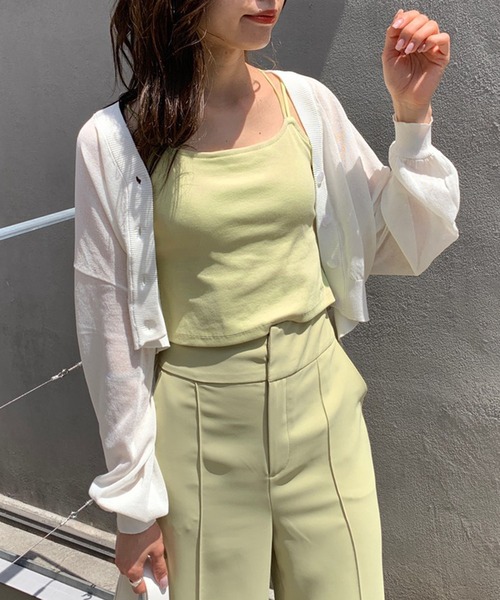 OLIVE des OLIVE（オリーブデオリーブ）の「ＯＬＶカップ付クロスインナー（キャミソール・レディース・ミント/ラベンダー/ブラック/ホワイト・FREE）」の14枚目の写真