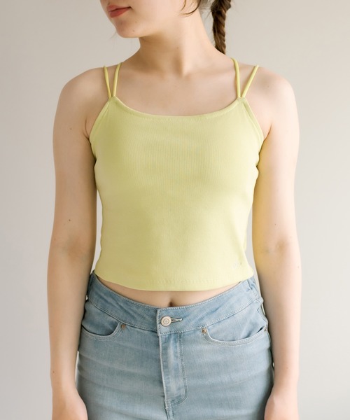 OLIVE des OLIVE（オリーブデオリーブ）の「ＯＬＶカップ付クロスインナー（キャミソール・レディース・ミント/ラベンダー/ブラック/ホワイト・FREE）」の17枚目の写真