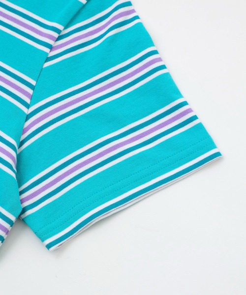 X-girl(エックスガール)の「STRIPED S/S BABY TEE/ストライプ/ボーダー/ロゴ刺繍 ちびT/コンパクトTシャツ(Tシャツ/カットソー・レディース・グリーン/ベージュ/ブラック・M/S)」の18枚目の写真