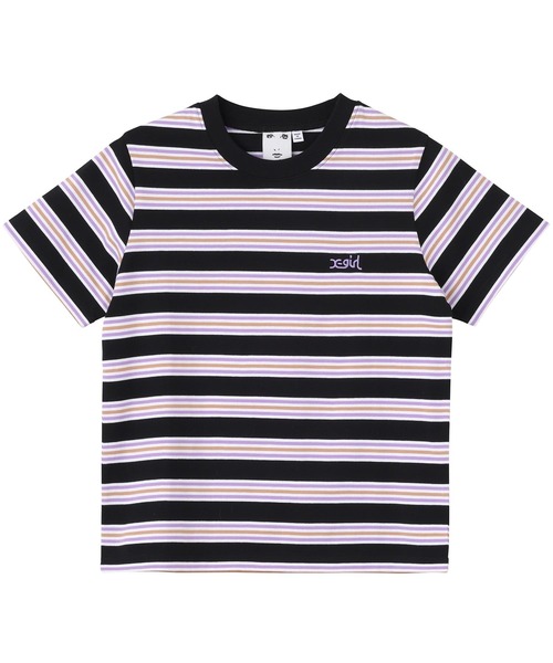 X-girl(エックスガール)の「STRIPED S/S BABY TEE/ストライプ/ボーダー/ロゴ刺繍 ちびT/コンパクトTシャツ(Tシャツ/カットソー・レディース・グリーン/ベージュ/ブラック・M/S)」の10枚目の写真