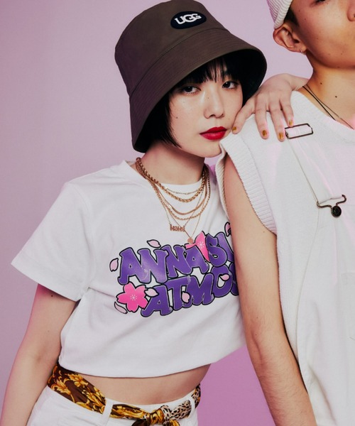 ANNA SUI（アナスイ）の「ANNA SUI ATMOS チビＴshirt  【SP】（Tシャツ/カットソー・レディース・ホワイト/ラベンダー/ブラック・M/L）」の2枚目の写真