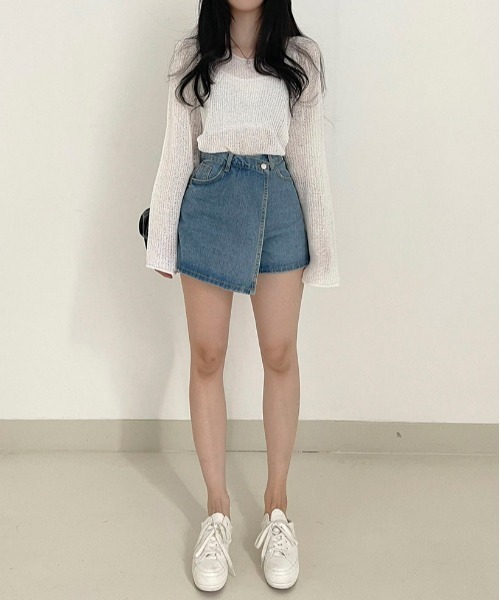 BEIDELLI（ベイデリー）の「[BELLIDE MADE] フェイクスカートデニムパンツ（デニムパンツ・レディース・ブルー・SMALL/MEDIUM/LARGE）」の11枚目の写真