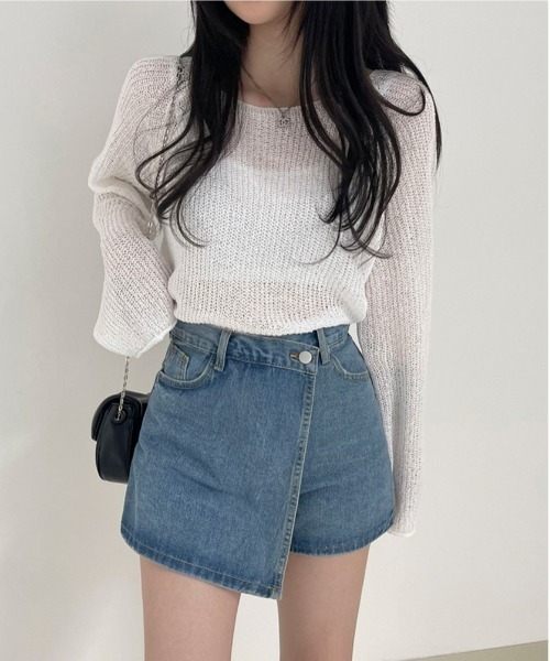 BEIDELLI（ベイデリー）の「[BELLIDE MADE] フェイクスカートデニムパンツ（デニムパンツ・レディース・ブルー・SMALL/MEDIUM/LARGE）」の15枚目の写真