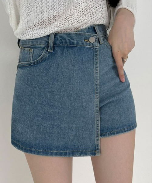 BEIDELLI（ベイデリー）の「[BELLIDE MADE] フェイクスカートデニムパンツ（デニムパンツ・レディース・ブルー・SMALL/MEDIUM/LARGE）」の13枚目の写真