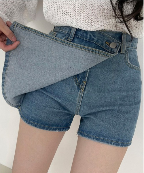 BEIDELLI（ベイデリー）の「[BELLIDE MADE] フェイクスカートデニムパンツ（デニムパンツ・レディース・ブルー・SMALL/MEDIUM/LARGE）」の16枚目の写真