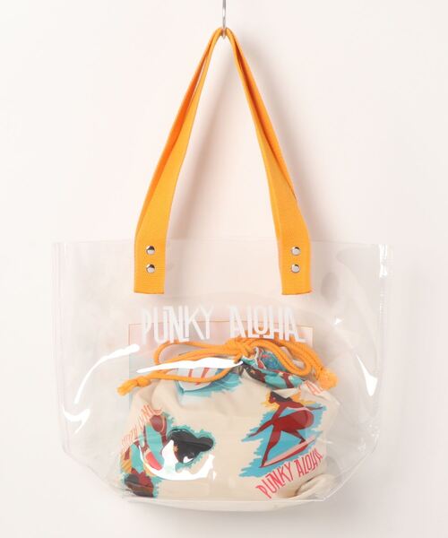 Import & Select(インポートアンドセレクト)の「【PUNKY ALOHA】PVC クリア トートバッグ(トートバッグ・レディース・オレンジ/グリーン/ブルー・FREE)」の4枚目の写真