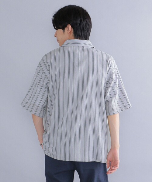 SHIPS（シップス）の「*SHIPS: 楊柳 ストライプ リラックスフィット ショートスリーブ シャツ（シャツ/ブラウス・メンズ・ベージュ/ネイビー/グレー・SMALL/MEDIUM/LARGE）」の19枚目の写真