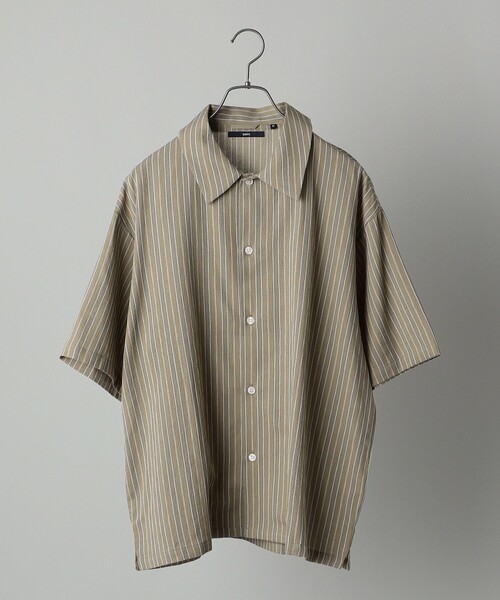 SHIPS（シップス）の「*SHIPS: 楊柳 ストライプ リラックスフィット ショートスリーブ シャツ（シャツ/ブラウス・メンズ・ベージュ/ネイビー/グレー・SMALL/MEDIUM/LARGE）」の15枚目の写真