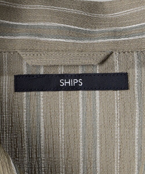 SHIPS（シップス）の「*SHIPS: 楊柳 ストライプ リラックスフィット ショートスリーブ シャツ（シャツ/ブラウス・メンズ・ベージュ/ネイビー/グレー・SMALL/MEDIUM/LARGE）」の13枚目の写真