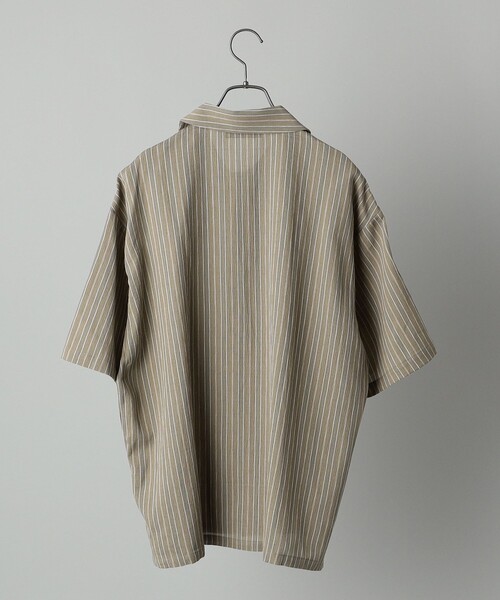 SHIPS（シップス）の「*SHIPS: 楊柳 ストライプ リラックスフィット ショートスリーブ シャツ（シャツ/ブラウス・メンズ・ベージュ/ネイビー/グレー・SMALL/MEDIUM/LARGE）」の9枚目の写真
