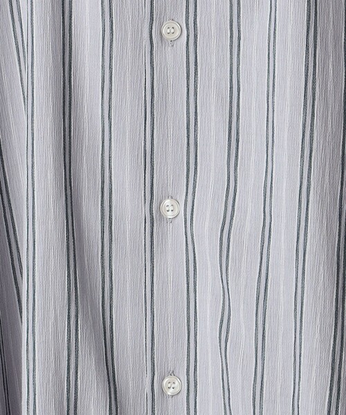 SHIPS（シップス）の「*SHIPS: 楊柳 ストライプ リラックスフィット ショートスリーブ シャツ（シャツ/ブラウス・メンズ・ベージュ/ネイビー/グレー・SMALL/MEDIUM/LARGE）」の7枚目の写真