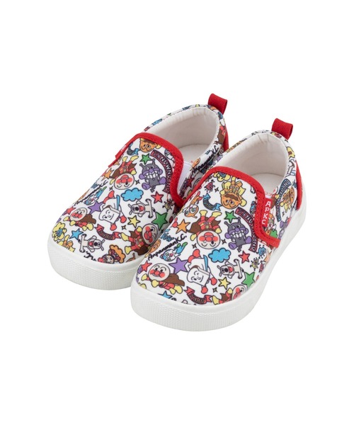 ANPANMAN KIDS COLLECTION（アンパンマンキッズコレクション）の「落書き総柄スリッポン（スリッポン・キッズ・オフホワイト/ピンク・15cm/16cm/17cm/14cm）」の2枚目の写真