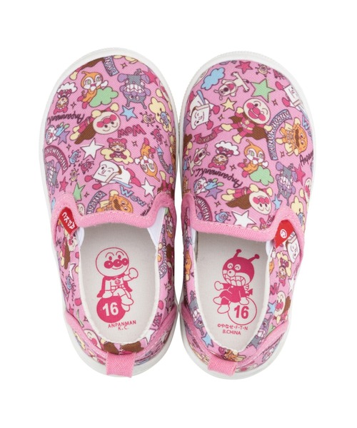 ANPANMAN KIDS COLLECTION（アンパンマンキッズコレクション）の「落書き総柄スリッポン（スリッポン・キッズ・オフホワイト/ピンク・15cm/16cm/17cm/14cm）」の7枚目の写真