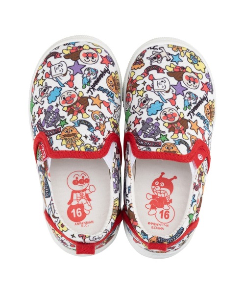 ANPANMAN KIDS COLLECTION（アンパンマンキッズコレクション）の「落書き総柄スリッポン（スリッポン・キッズ・オフホワイト/ピンク・15cm/16cm/17cm/14cm）」の4枚目の写真