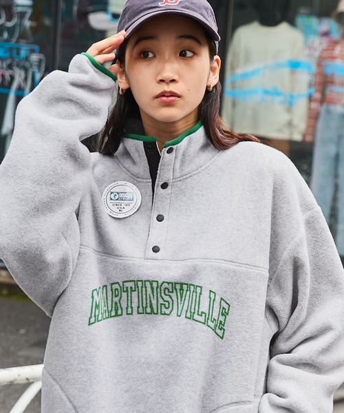 DISCUS ATHLETIC（ディスカス　アスレチック）の「DISCUS ATHLETIC/ディスカス アスレチック フリースオーバーサイズスタンドプルオーバー（スウェット・メンズ・ベージュ系その他/グレー系その他/ベージュ系その他2/カーキ系2/カーキ系/カーキ/オートミール/ブラック・M/XL/L）」の3枚目の写真