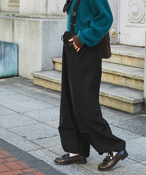 新品✨セオリー 2way サスペンダー付き ワイドパンツ サロペット ストレッチ 洗える】ドライ2WAYストレッチ サロペット（OPWWCA0223