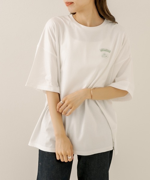 OLIVE des OLIVE(オリーブデオリーブ)の「花アソートビックTシャツ(Tシャツ/カットソー・レディース・ブラック/オフホワイト/ピンク/アイボリー・FREE)」の8枚目の写真