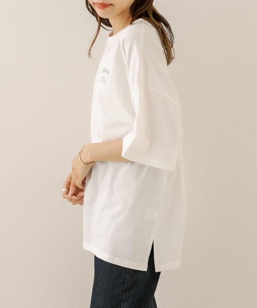 OLIVE des OLIVE(オリーブデオリーブ)の「花アソートビックTシャツ(Tシャツ/カットソー・レディース・ブラック/オフホワイト/ピンク/アイボリー・FREE)」の9枚目の写真