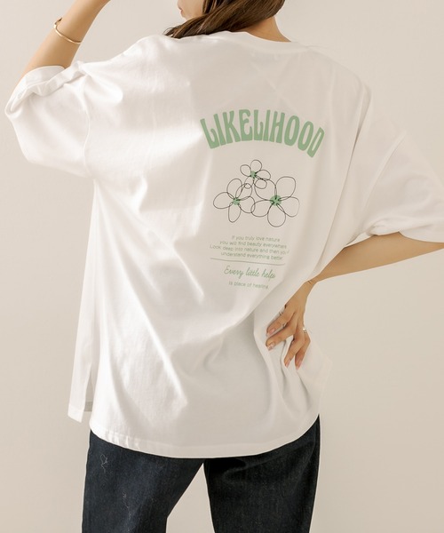 OLIVE des OLIVE(オリーブデオリーブ)の「花アソートビックTシャツ(Tシャツ/カットソー・レディース・ブラック/オフホワイト/ピンク/アイボリー・FREE)」の10枚目の写真