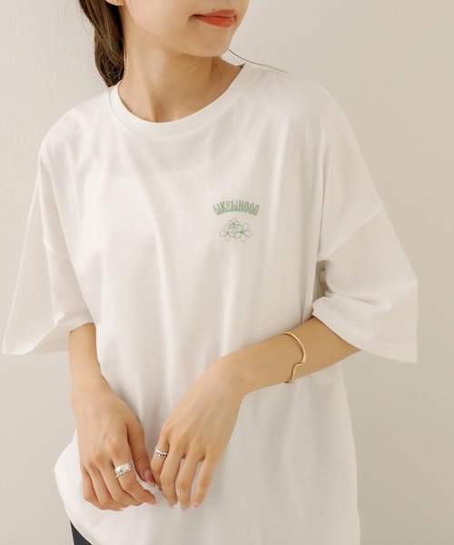 OLIVE des OLIVE(オリーブデオリーブ)の「花アソートビックTシャツ(Tシャツ/カットソー・レディース・ブラック/オフホワイト/ピンク/アイボリー・FREE)」の11枚目の写真