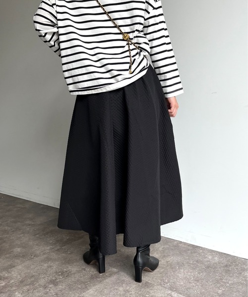 prose verse（プロズヴェール）の「キルティングジャガードフレアスカート（スカート・レディース・ホワイト系その他/ブラック/ホワイト・MEDIUM）」の9枚目の写真