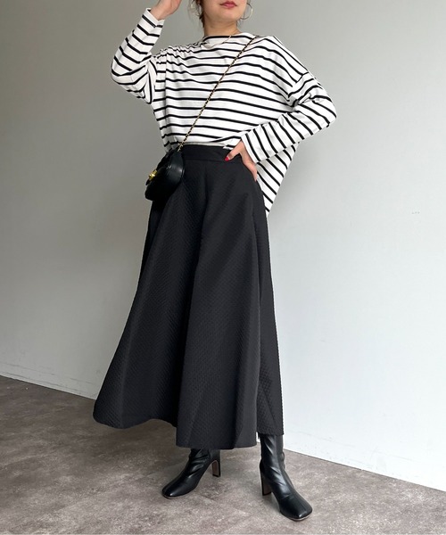 prose verse（プロズヴェール）の「キルティングジャガードフレアスカート（スカート・レディース・ホワイト系その他/ブラック/ホワイト・MEDIUM）」の14枚目の写真