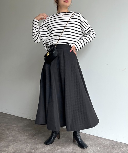 prose verse（プロズヴェール）の「キルティングジャガードフレアスカート（スカート・レディース・ホワイト系その他/ブラック/ホワイト・MEDIUM）」の16枚目の写真