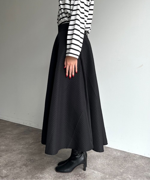 prose verse（プロズヴェール）の「キルティングジャガードフレアスカート（スカート・レディース・ホワイト系その他/ブラック/ホワイト・MEDIUM）」の18枚目の写真