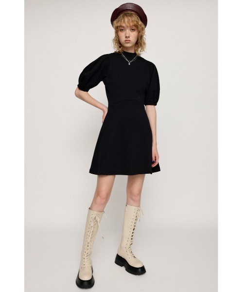 SLY（スライ）の「CURVED WAIST MINI OP カーブドウェスト ミニワンピース（ワンピース・レディース・ブラック/ブラウン/ライトパープル・1/2）」の5枚目の写真